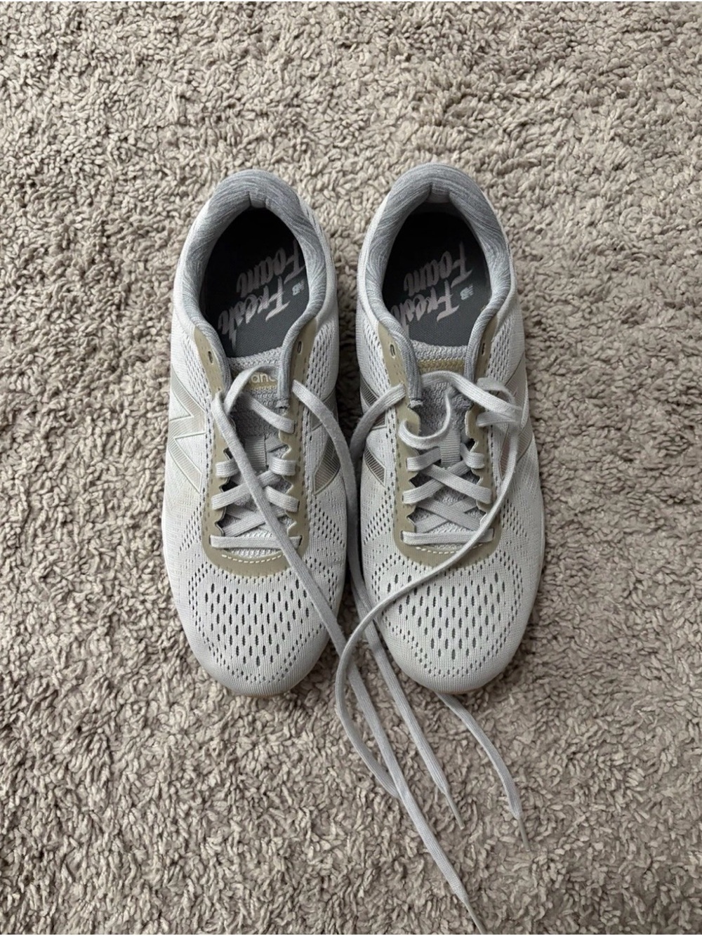 New Balance Women's Light Gray and White Sneakers